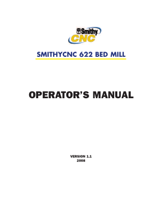 SmithyCNC 622 BED MILL Operator Manual 2008