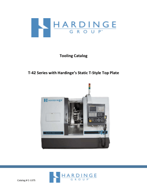 Hardinge Tooling Catalog T-42 Series with Hardinge Static T-Style Top Plate