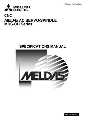 Mitsubishi CNC Meldas AC Servo Spindle MDS-CH Series Specification Manual