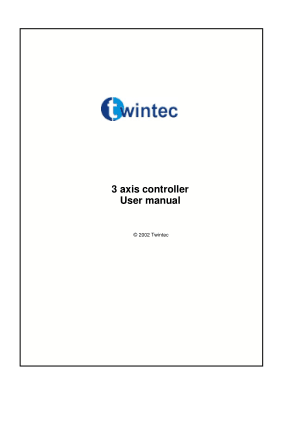 Twintec 3 axis Controller User Manual