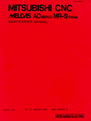 Mitsubishi CNC MELDAS AC Servo MR-S Series Maintenance Manual