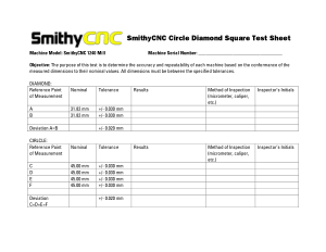SmithyCNC Circle Diamond Square Test Sheet CDS Test