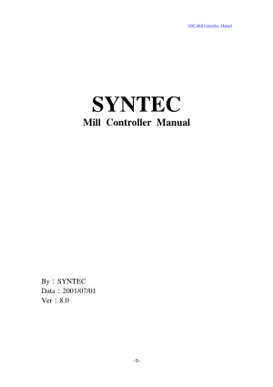SYNTEC Mill Controller Manual