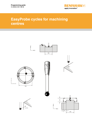 Renishaw Programming Guide EasyProbe Cycles for Machining Centres