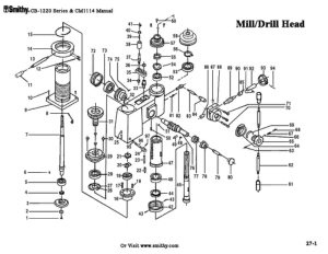 Smithy Mill Drill Head CB-1220 Series Parts Diagrams