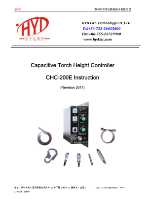 CHC-200E Instruction Manual Capacitive Torch Height Controller