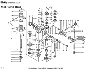 Smithy MI1220 XL Parts Diagrams List Mill Drill Head