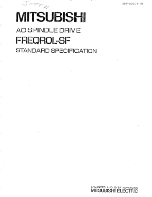 Mitsubishi AC Spindle Drive FREQROL-SF Standard Specification