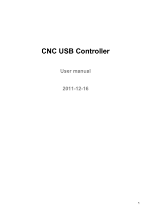 CNC USB Controller User manual