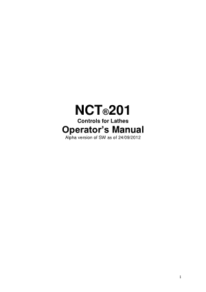 NCT201 CNC Lathes Operator’s Manual