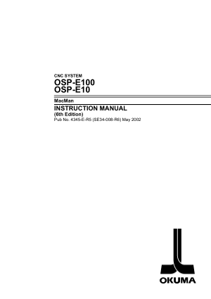 Okuma OSP-E100 OSP-E10 MacMan Instruction Manual
