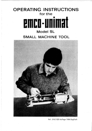 EMCO-UNIMAT Model SL Operating Manual