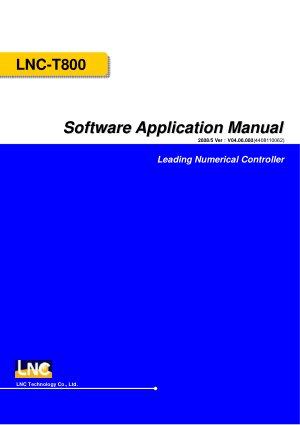 LNC-T800 Software Application Manual