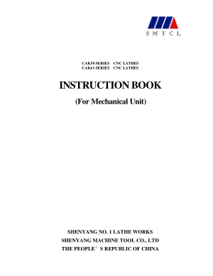 SMTCL CAK50 CNC Lathe Instruction Book for Mechanical Unit