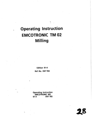 EMCOTRONIC TM 02 Milling Operating Instruction