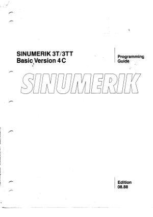 Sinumerik 3T 3TT Programming Manual
