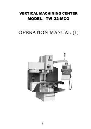 Kent USA TW-32MCO Operation Manual