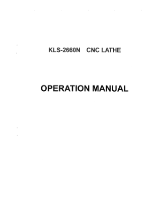 Kent USA KLS-2660N CNC Lathe Operation Manual