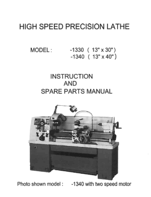 Kent USA TRL-1340 Lathe Operation Manual