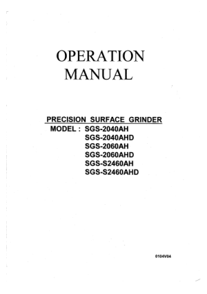 Kent USA SGS-2040 2460AHD Operation Manual