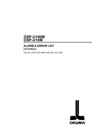 Okuma OSP-U100M OSP-U10M Alarms Error List