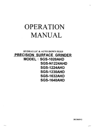 Kent USA SGS-1020 1230 1640AHD Operation Manual