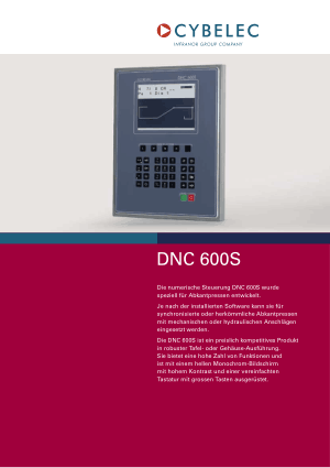 Cybelec DNC 600S de Catalogue