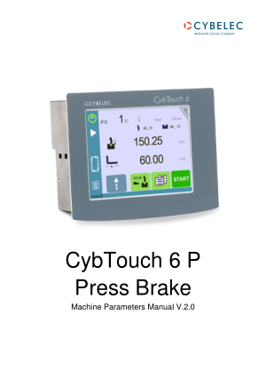 Cybelec CybTouch 6 Press Brakes Machine Parameters Manual