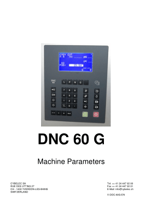 Cybelec DNC 60 G Machine Parameters