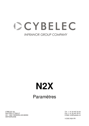 Cybelec N2X7F Paramètres