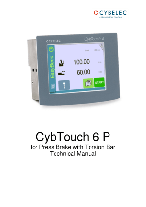 Cybelec CybTouch 6 P for Press Brake with Torsion Bar Technical Manual