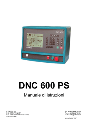 Cybelec DNC 600 PS Manuale di istruzioni