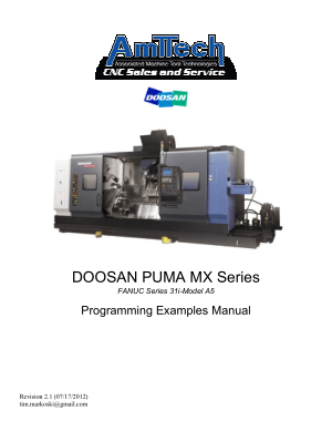 DOOSAN PUMA MX Series FANUC 31i-Model A5 Programming Examples Manual