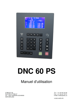 Cybelec DNC 60 PS Manuel dutilisation