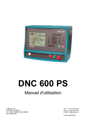 Cybelec DNC 600 PS Manuel d’utilisation