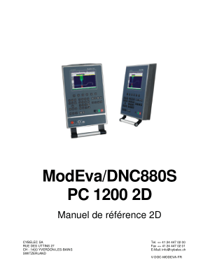Cybelec ModEva/DNC880S PC 1200 2D Manuel de référence 2D