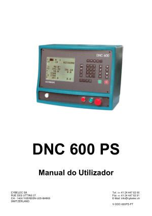 Cybelec DNC 600 PS Manual do Utilizador