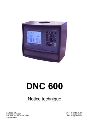 Cybelec DNC 600 Notice technique