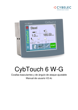 Cybelec CybTouch 6 W-G Cizallas basculantes y de ángulo de ataque ajustable Manual de usuario V2.4c