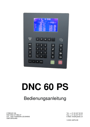 Cybelec DNC 60 PS Bedienungsanleitung