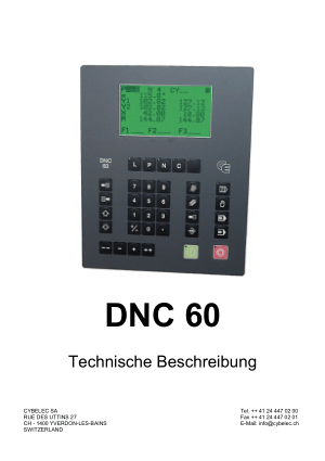 Cybelec DNC 60 Technische Beschreibung