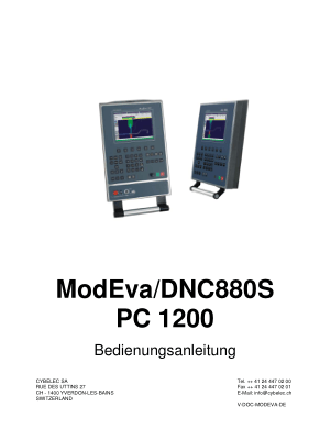 Cybelec ModEvaDNC880S PC 1200 Bedienungsanleitung