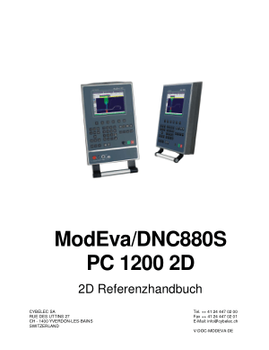 Cybelec ModEvaDNC880S PC 1200 2D 2D Referenzhandbuch