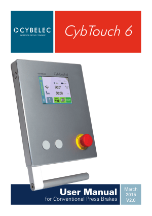 Cybelec CybTouch 6 User Manual for Conventional Press Brakes