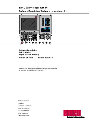 EMCO WinNC Fagor 8055 TC Turning Manual