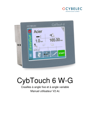 Cybelec CybTouch 6 W-G Cisailles à angle fixe et à angle variable Manuel utilisateur V2.4c