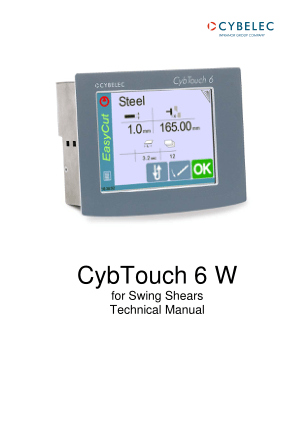 Cybelec CybTouch 6 W for Swing Shears Technical Manual
