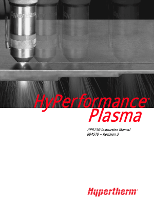 Hypertherm Hyperformance Plasma HPR130 Instruction Manual