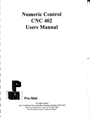 Selectra CNC 402 Users Manual