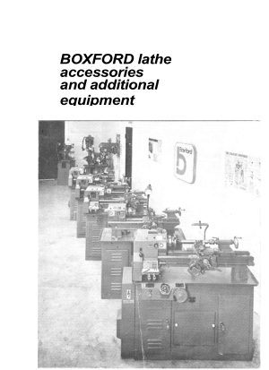 BOXFORD 1976 Lathe Accessories & Additional Equipment List